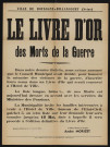 Le Livre d'or des morts pour la guerre é,