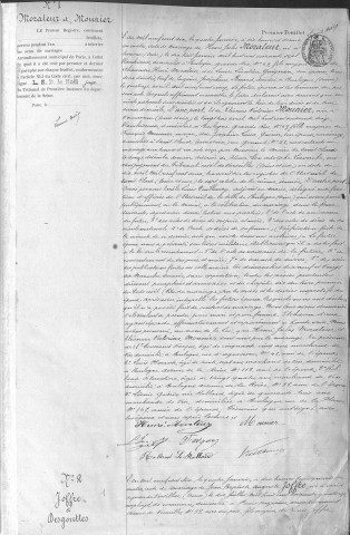 Mariage, enregistrement : Registre de 1906