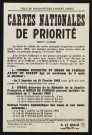 Cartes nationales de priorité [pour femmes enceintes et mères de famille],