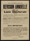 Révision annuelle de la liste électorale,