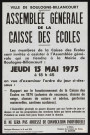 Assemblée générale de la caisse des écoles,