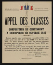 Appel des classes : composition du contingent à incorporer en octobre 1935,