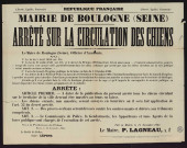 Arrêté sur la circulation des chiens,