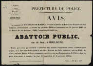 Avis [d'enquête pour la construction d'un abattoir rue de Silly],