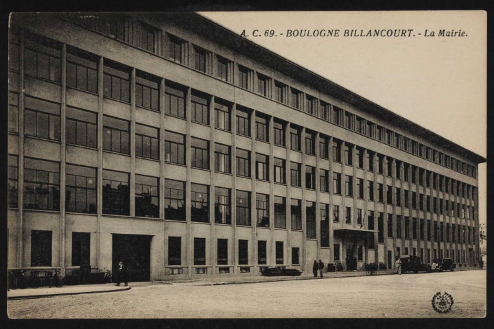 69 - Boulogne-Billancourt - La Mairie, Boulogne-Billancourt . rue Jules Henripré . - Hôtel de Ville, façade