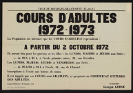Cours d'adultes, 1972-1973 é,