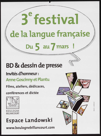 3e festival de la langue française du 5 au 7 mars ! BD et dessin de presse, Dessin L. Dahmani.