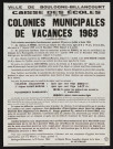 Caisse des écoles : colonies municipales de vacances,