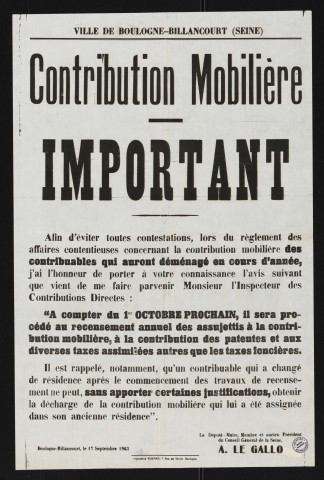 Contribution mobilière ,