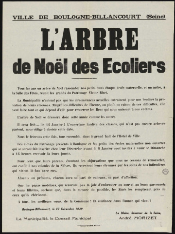 L'arbre de Noël des écoliers,