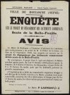 Enquête sur le projet de dégagement des bâtiments communaux sente de la Belle-Feuille,