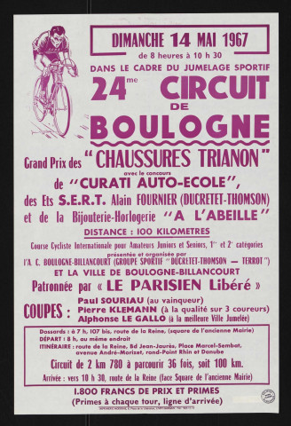 24e circuit de Boulogne, course cycliste internationale pour amateurs juniors et seniors,