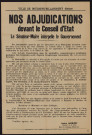 Nos adjudications devant le Conseil d'Etat : le sénateur-maire interpelle le gouvernement [au sujet de l'adjudication de la construction des écoles et de l'hôtel de ville],
