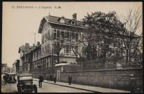 75 - Boulogne - L'Hôpital, Boulogne-Billancourt . rue Yves Kermen . - hôpital Ambroise Paré - Vue oblique droite d'une partie des bâtiments : aile côté des dames