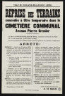 Reprise des terrains concédés à titre temporaire dans le cimetière communal avenue Pierre-Grenier,