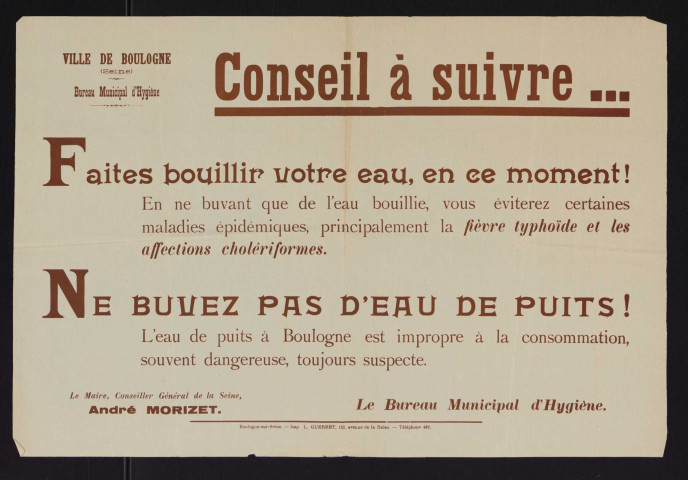 Conseils à suivre... faites bouillir votre eau, en ce moment !,