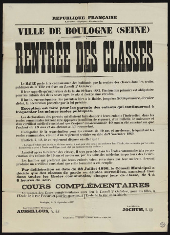 Rentrée des classes ,