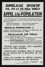 Jumelage sportif, 13, 14 et 15 mai 1967 : appel à la population,