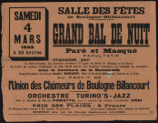 Grand bal de nuit paré et masqué [...] au profit de l'Union des chômeurs de Boulogne-Billancourt,