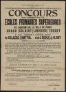 Concours pour l'admission dans les écoles primaires supérieures de garçons de la ville de Paris,