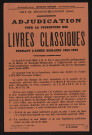 Adjudication pour la fourniture des livres classiques pendant l'année scolaire 1962-1963,