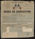 Ordre de réquisition : chevaux et mulets,