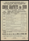 Association philotechnique : cours gratuits du soir, [horaires et lieux des cours pour l'] année scolaire 1959-1960,