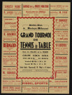 Grand tournoi de tennis de table dans les salles de la mairie, Nombreuses publicités d'entreprises.