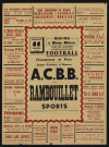 Football, championnat de Paris, équipes première et réserve : ACBB contre Rambouillet Sports, Nombreuses publicités d'entreprises.