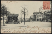 37 - Auteuil - La Gare, Paris . place de la porte d'Auteuil . - gare d'Auteuil-BoulogneAu premier plan, à gauche, le "Buffet du Viaduc". Au second plan, à droite, la gare d'Auteuil-Boulogne