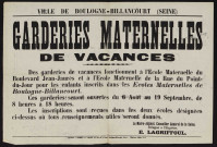 Garderies maternelles de vacances,