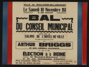 Bal du conseil municipal donné dans les salons d'honneur de l'hôtel de ville au profit de la caisse des écoles avec Arthur Briggs et son célèbre orchestre,