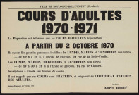 Cours d'adultes, 1970-1971 é,