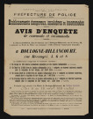 Avis d'enquête de commodo et incommodo : rue Béranger 4, 6 et 8, Société Invicta : garage de 100 voitures automobiles alimentées par des liquides inflammables ; un dépôt de 12000 litres de liquides inflammables de la 1re catégorie ; un second dépôt de 12000 litres de liquides inflammables de la 1re catégorie ; un troisième dépôt de 6000 litres de liquides inflammables de la 1re catégorie.