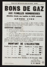 Bons de gaz aux familles nombreuses (bénéfice étendu aux familles de deux enfants), année 1963,