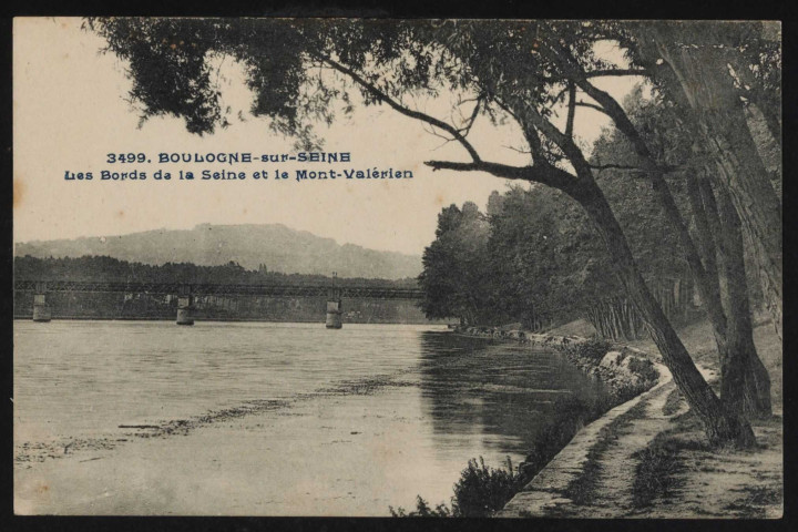 3449 - Boulogne-sur-Seine: les bords de la Seine et le Mont Valérien.