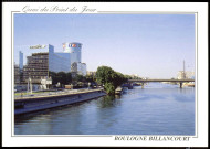 Quai du Point du Jour - Boulogne-Billancourt, Boulogne-Billancourt - quai du Point-du-Jour . - vue généraleVue au premier plan sur la Seine. Au second plan, à gauche, le quai du point-du-jour, le bâtiment de La Poste et la Tour de TF1. A droite, le boulevard périphérique et la Tour Eiffel