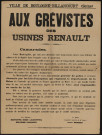 Aux grévistes des usines Renault,