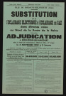 Substitution de l'éclairage électrique à l'éclairage au gaz dans diverses voies au Nord de la Route de la Reine : adjudication,