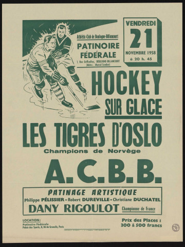 Hockey sur glace, Les Tigres d'Oslo [contre] ACBB,