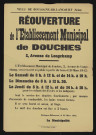 Réouverture de l'établissement municipal de douches 2 avenue de Longchamp,