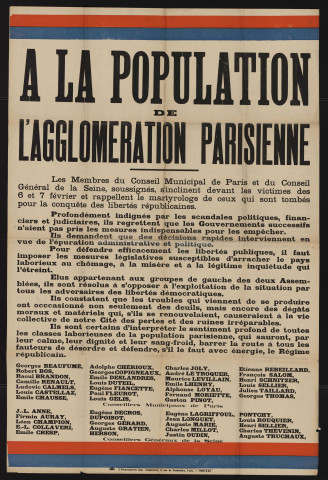 A la population de l'agglomération parisienne,