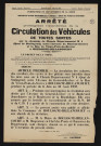 Arrêté prolongeant l'interdiction de la circulation des véhicules de toutes sortes sur la chaussée du chemin départemental n°1 (quai de Stalingrad) entre l'avenue du Général-Leclerc et la rue du Vieux-Pont-de-Sèvres,