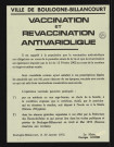 Vaccination et revaccination antivariolique,