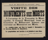 Visite des monuments aux morts,