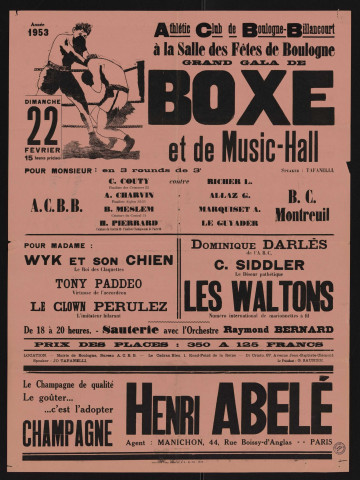 Grand gala de boxe et de music-hall : ACBB contre BC Montreuil,