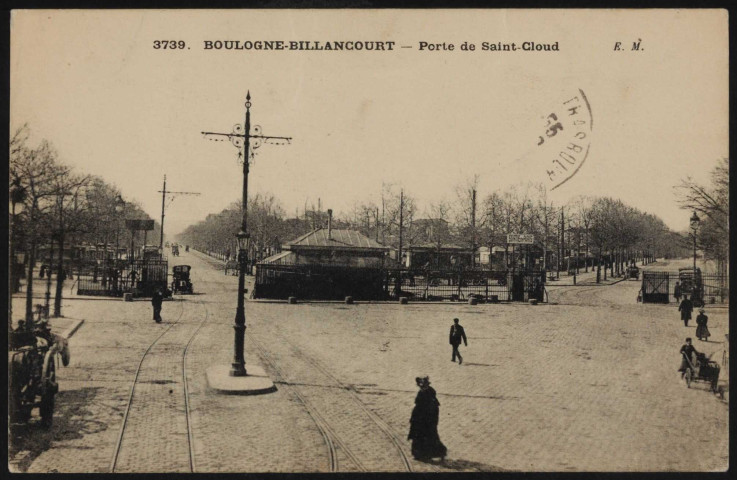 3739 - Boulogne-Billancourt - Porte de Saint-Cloud, Boulogne-Billancourt, Paris . porte de Saint-Cloud . - Perspective sur l'octroi