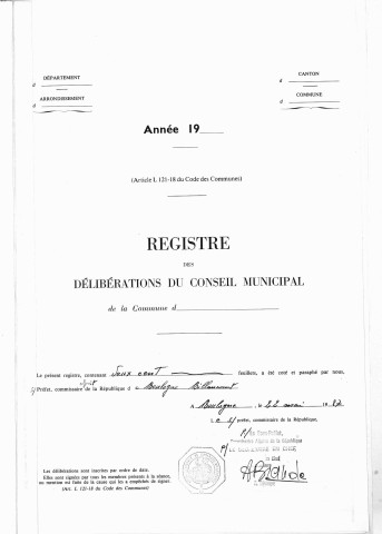 Conseil municipal de la Ville de Boulogne-Billancourt : registre des délibérations (30 mars 1987 - 9 novembre 1987).