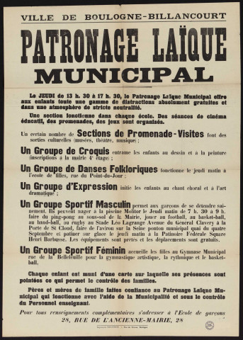 Patronage laïque municipal éé,