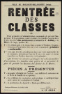 Rentrée des classes ,